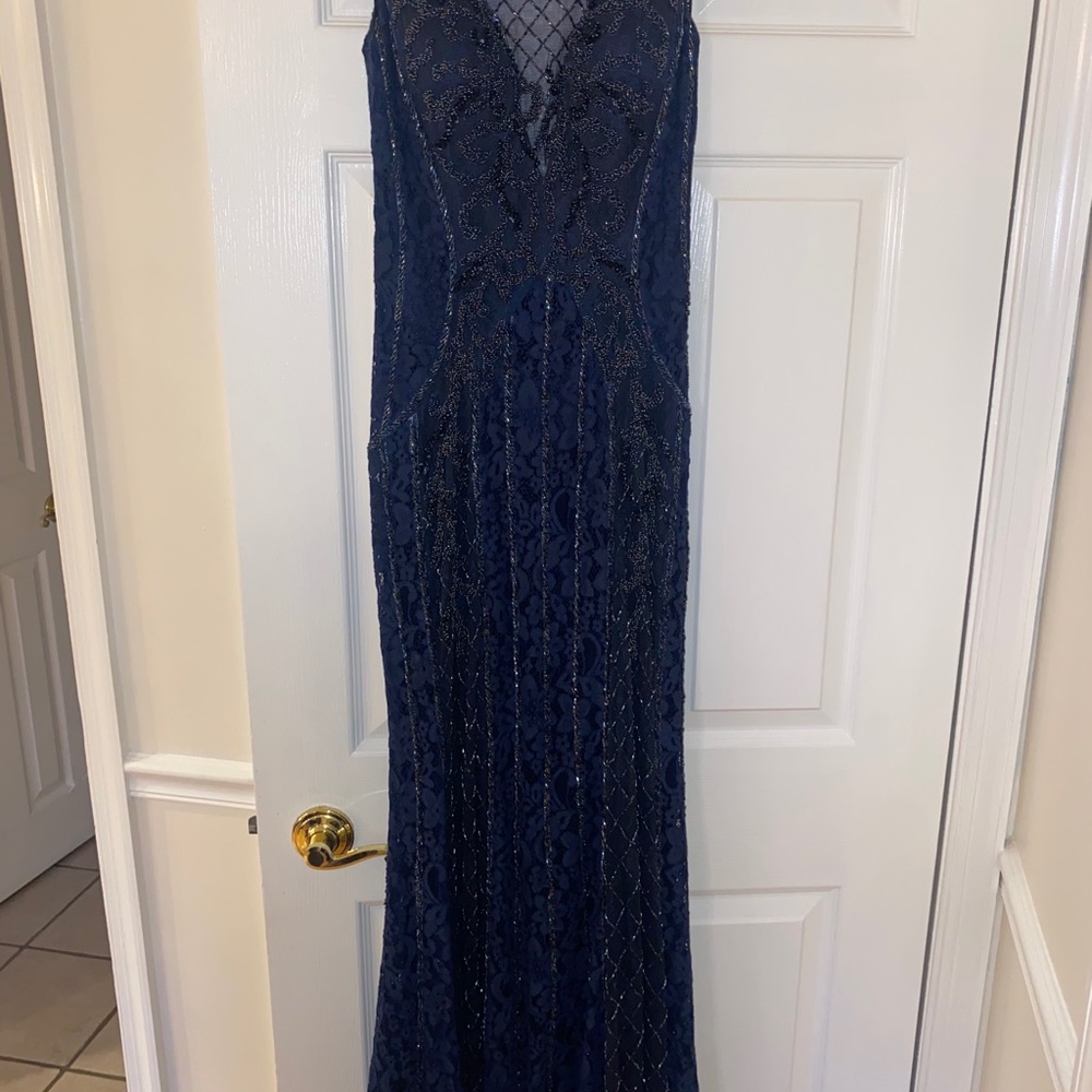 Navy Blue beaded Gown
